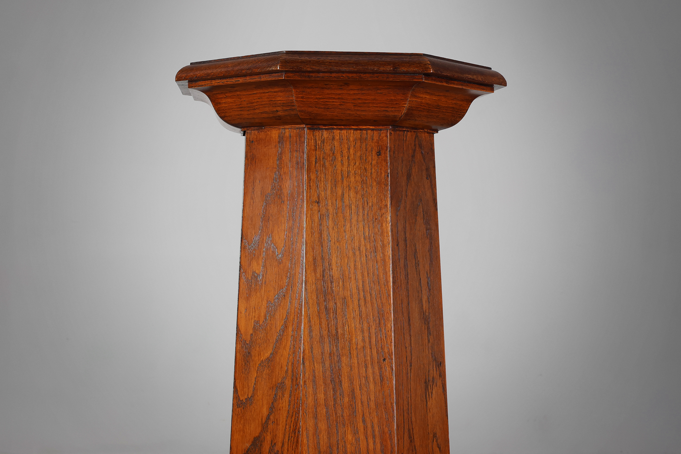French Art Deco octagonal Oak Pedestal, circa 1920thumbnail